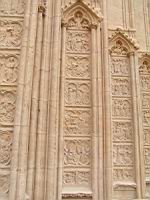 Lyon, Cathedrale Saint Jean, Portail, Porche central, Ebrasement, Plaques decorees (15)